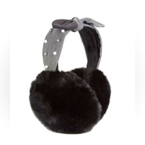 Furlux Embellished tweed Headband Faux Fur Earmuffs - NWOT